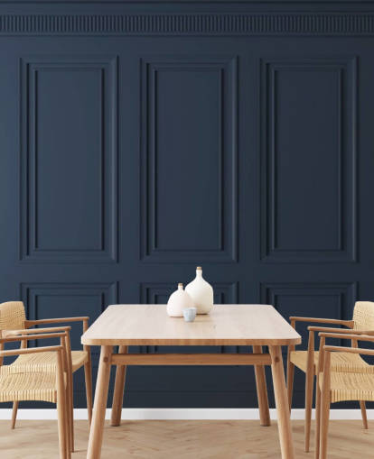 mural de papel pintado con panel de madera personalizable de color azul oscuro llamado Panel azul oscuro para salones o dormitorios mural de papel pintado con panel de madera personalizable de color azul oscuro llamado Panel azul oscuro para salones o dormitorios