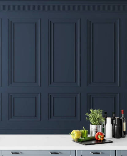 mural de papel pintado con panel de madera personalizable de color azul oscuro llamado Panel azul oscuro para salones o dormitorios mural de papel pintado con panel de madera personalizable de color azul oscuro llamado Panel azul oscuro para salones o dormitorios