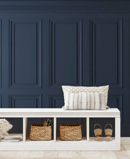 mørkeblå tilpasselig træpanel tapetmaleri kaldet Dark Blue Panel til lounger eller soveværelser mørkeblå tilpasselig træpanel tapetmaleri kaldet Dark Blue Panel til lounger eller soveværelser