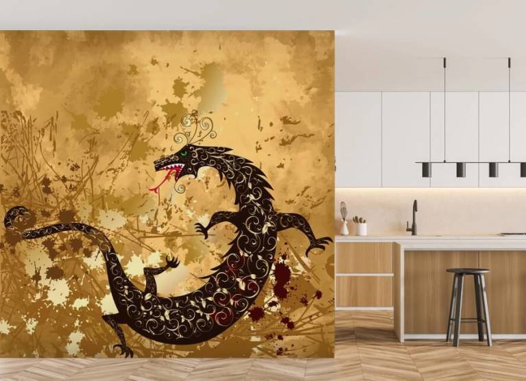 Dragon on the Rock – affordable wall mural – Photowall