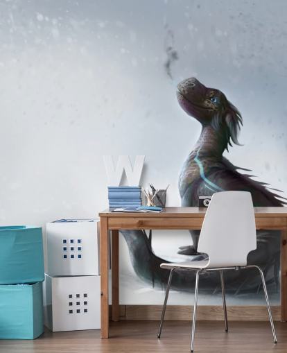 smiling baby dragon sat on snow with blue streaked scales puffing out smoke wallpaper smiling baby dragon sat on snow with blue streaked scales puffing out smoke wallpaper