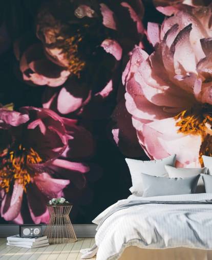 Mörk blommig rosa blommor Bakgrund Mörk blommig rosa blommor Bakgrund