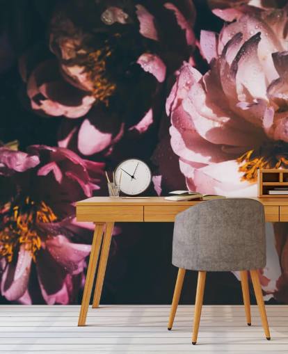 Mörk blommig rosa blommor Bakgrund Mörk blommig rosa blommor Bakgrund