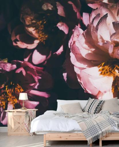 Mørk Blomster Rosa Blomster Bakgrunn Mørk Blomster Rosa Blomster Bakgrunn