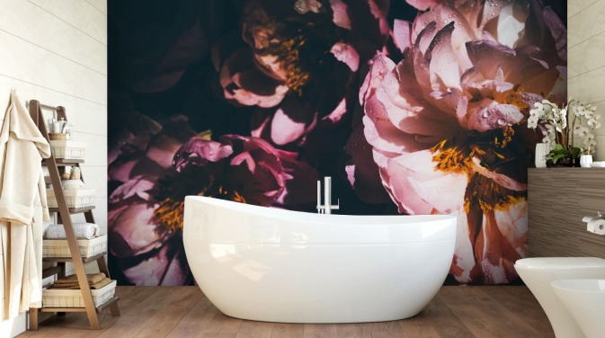Mörk blommig rosa blommor Bakgrund