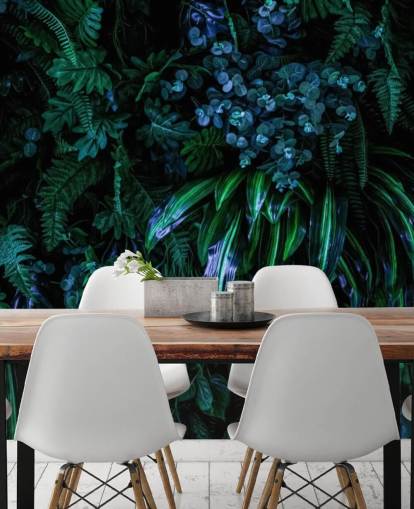 dark blue and green custom tropical wallpaper mural called Luscious Tropical Wall for bedrooms dark blue and green custom tropical wallpaper mural called Luscious Tropical Wall for bedrooms