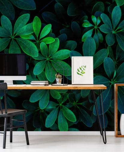 Photographed Green Tropical Leaves Wallpaper Photographed Green Tropical Leaves Wallpaper
