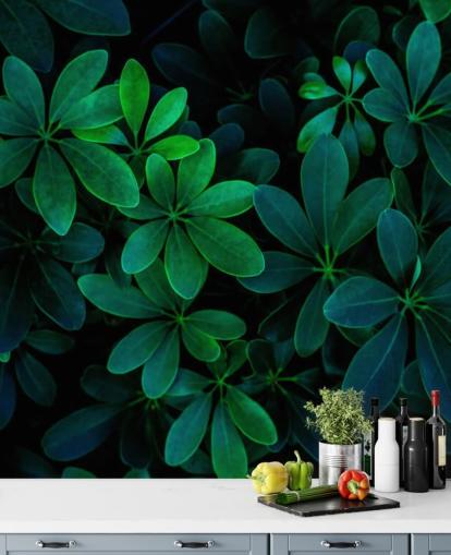 Fotografierte grüne tropische Blätter Wallpaper Fotografierte grüne tropische Blätter Wallpaper
