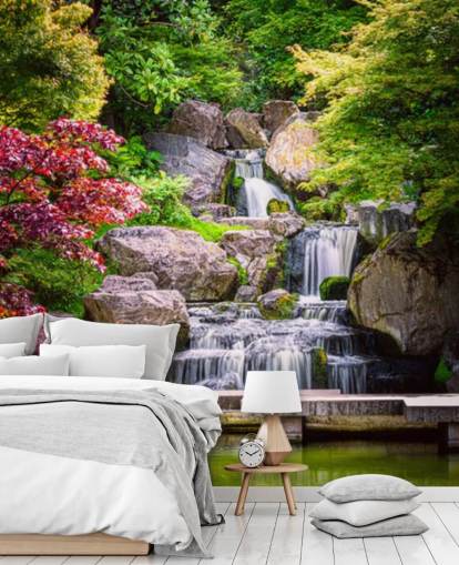 japansk stil trädgård med vattenfall tapeter japansk stil trädgård med vattenfall tapeter