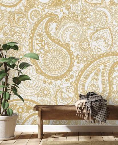 Cream Paisley Pattern Wallpaper Cream Paisley Pattern Wallpaper