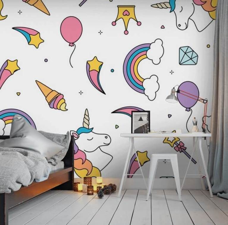 Rainbow Unicorn Wall Decals Wall Stickers Room Sets Inspire Murals