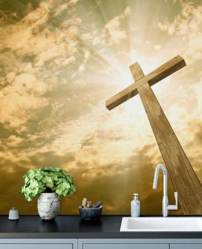 Cruz contra o Sky Wall Mural Cruz contra o Sky Wall Mural