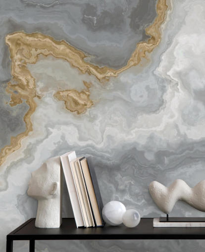 grey and gold marble wallpaper mural called Elegant Grey and Gold Marble for bathrooms, kitchens and dining rooms grey and gold marble wallpaper mural called Elegant Grey and Gold Marble for bathrooms, kitchens and dining rooms
