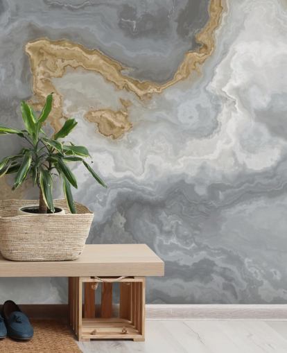 mural de papel de parede de mármore cinza e dourado chamado Elegant Grey and Gold Marble para banheiros, cozinhas e salas de jantar mural de papel de parede de mármore cinza e dourado chamado Elegant Grey and Gold Marble para banheiros, cozinhas e salas de jantar