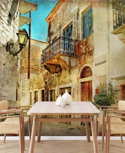 mural de papel pintado de viaje llamado Ciudad Vieja, Grecia, para cocinas, residencias de ancianos y negocios mural de papel pintado de viaje llamado Ciudad Vieja, Grecia, para cocinas, residencias de ancianos y negocios