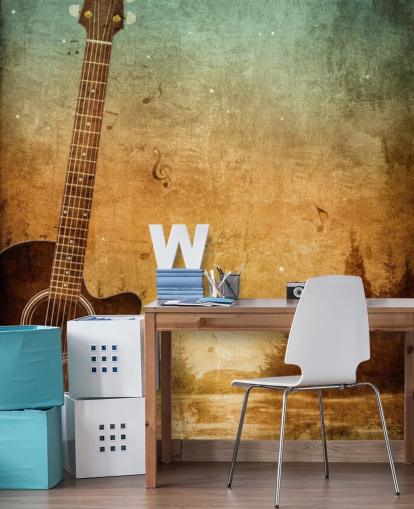Guitar Art by a Lake Wallpaper Guitar Art by a Lake Wallpaper