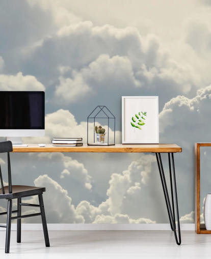 Carta da parati con nuvole bianche e luminose Carta da parati con nuvole bianche e luminose