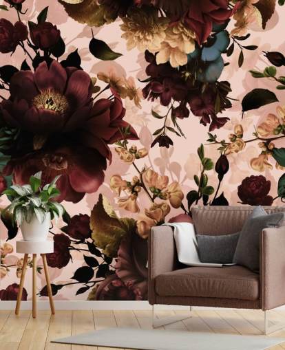 Mörk rödbrun blommor Bakgrund Mörk rödbrun blommor Bakgrund