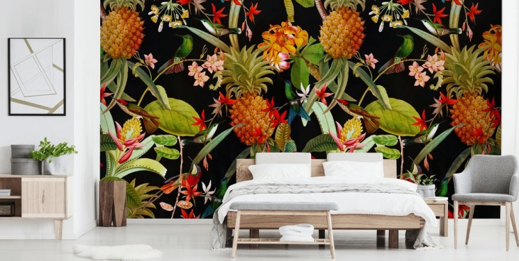 Ananas und Vögel Wallpaper