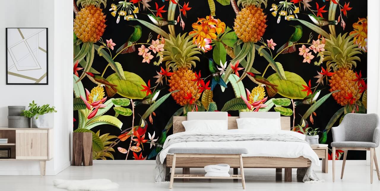 Ananas und Vögel Wallpaper