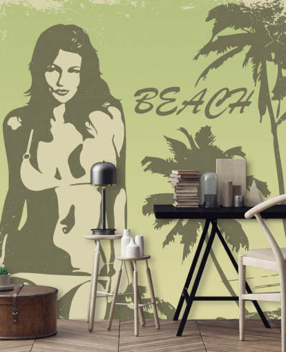 Bikini-Mädchen am Strand Poster Wallpaper Bikini-Mädchen am Strand Poster Wallpaper