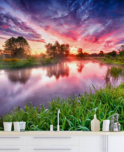 fond d'écran rose et violet coucher de soleil par rivière fond d'écran rose et violet coucher de soleil par rivière