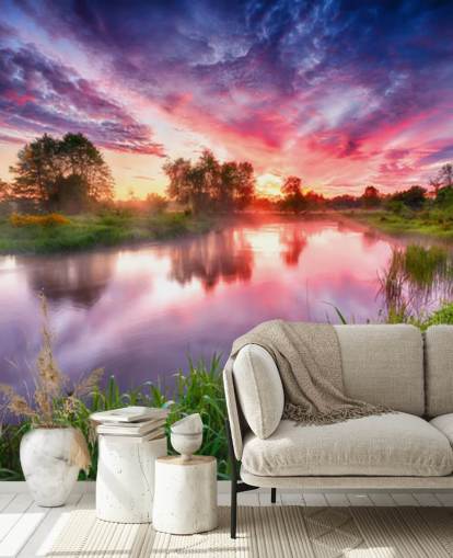 pink and purple sunset sky by river wallpaper pink and purple sunset sky by river wallpaper