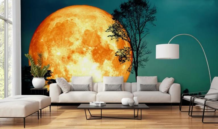 254x183cm Interior Hogar Paredes Decoración Foto Mural Papel Pintado Rising  Luna