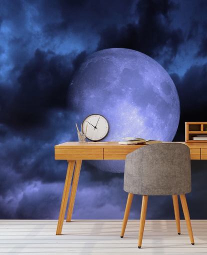 Blue Moon in Blue Sky Wallpaper Blue Moon in Blue Sky Wallpaper