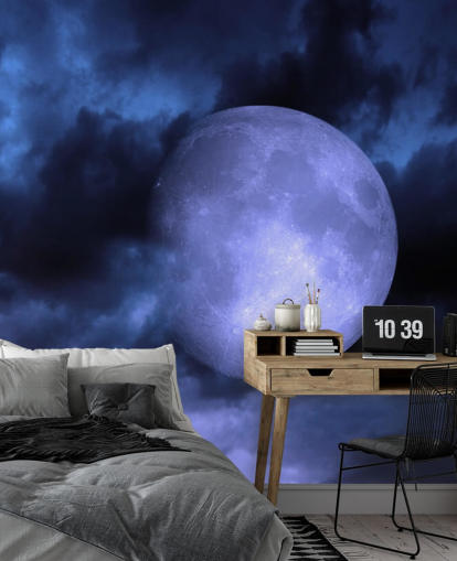 Blue Moon in Blue Sky Wallpaper Blue Moon in Blue Sky Wallpaper