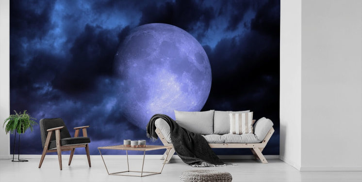 Blue Moon i Blue Sky Bakgrunn