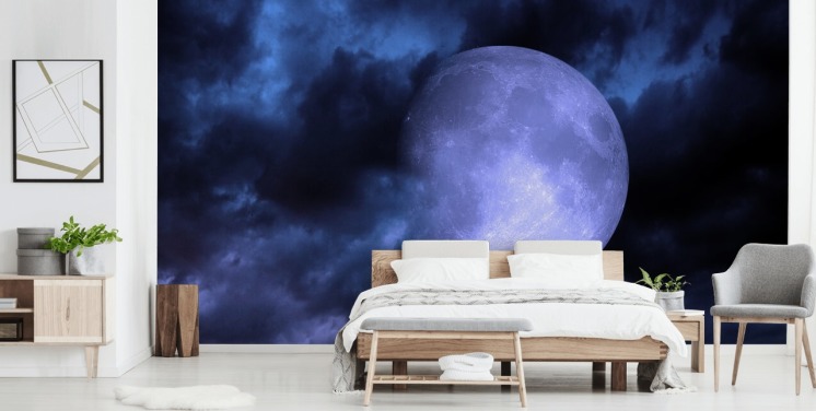Blauer Mond im blauen Himmel Wallpaper