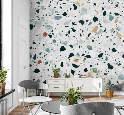 Brun, svart och blått spräcklig Terrazzo Bakgrund