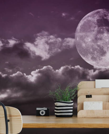Purple Skies and Grey Moon mural Purple Skies and Grey Moon mural