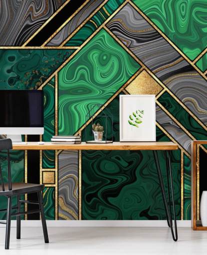 green and grey marble geometric pattern with gold wallpaper green and grey marble geometric pattern with gold wallpaper