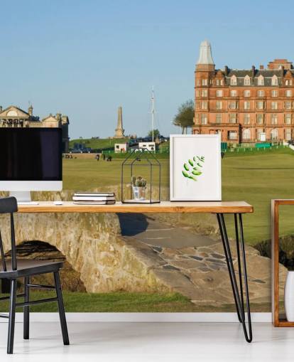 anpassad golftapet väggmålning som heter Swilcan Bridge, St Andrews Old Course anpassad golftapet väggmålning som heter Swilcan Bridge, St Andrews Old Course