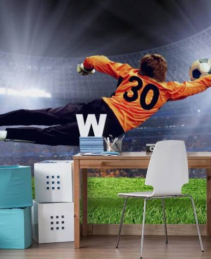 Goalkeeper Making a Save Wallpaper Mural Goalkeeper Making a Save Wallpaper Mural