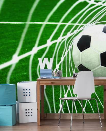 Football in the Net Wallpaper Mural Football in the Net Wallpaper Mural