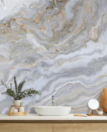 grå och vit marmor tapet väggmålning kallad Grey and White Swirl Marble för badrum, hallar och kök grå och vit marmor tapet väggmålning kallad Grey and White Swirl Marble för badrum, hallar och kök