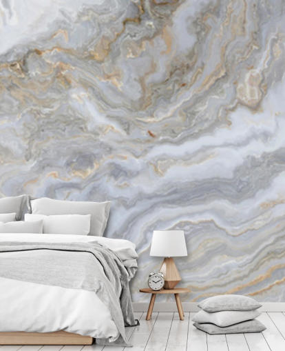 mural de papel de parede de mármore cinza e branco chamado Grey and White Swirl Marble para banheiros, corredores e cozinhas mural de papel de parede de mármore cinza e branco chamado Grey and White Swirl Marble para banheiros, corredores e cozinhas
