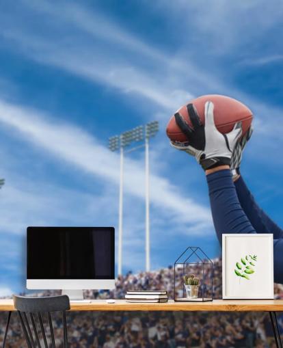 NFL-pelaajan kiinnipallo väkijoukon taustakuvalla NFL-pelaajan kiinnipallo väkijoukon taustakuvalla