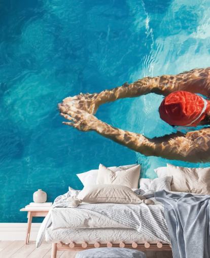 Antennevisning av svømmer Bakgrunn Antennevisning av svømmer Bakgrunn