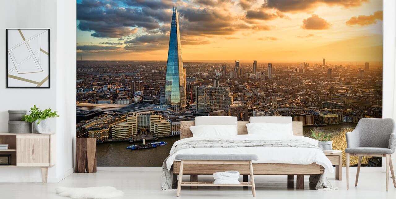 Shard Stadsbild vid solnedgången Bakgrund