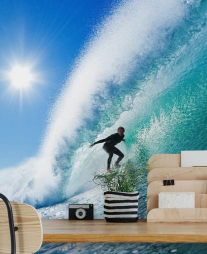 Blå vågor Surf Bakgrund Blå vågor Surf Bakgrund