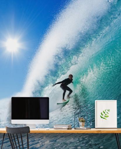 Blå bølger Surf Baggrund Blå bølger Surf Baggrund