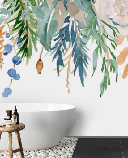 Korall och blå Hängande Blommor Blommig Bakgrund Korall och blå Hängande Blommor Blommig Bakgrund