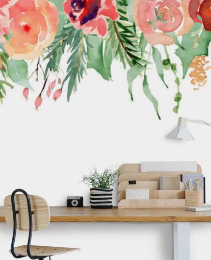 koral og røde blomster hængende fra loftet koral og røde blomster hængende fra loftet