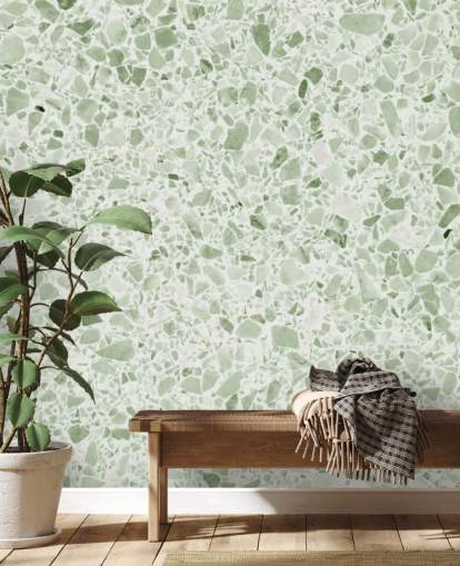 Light Green Terrazzo Wallpaper Light Green Terrazzo Wallpaper