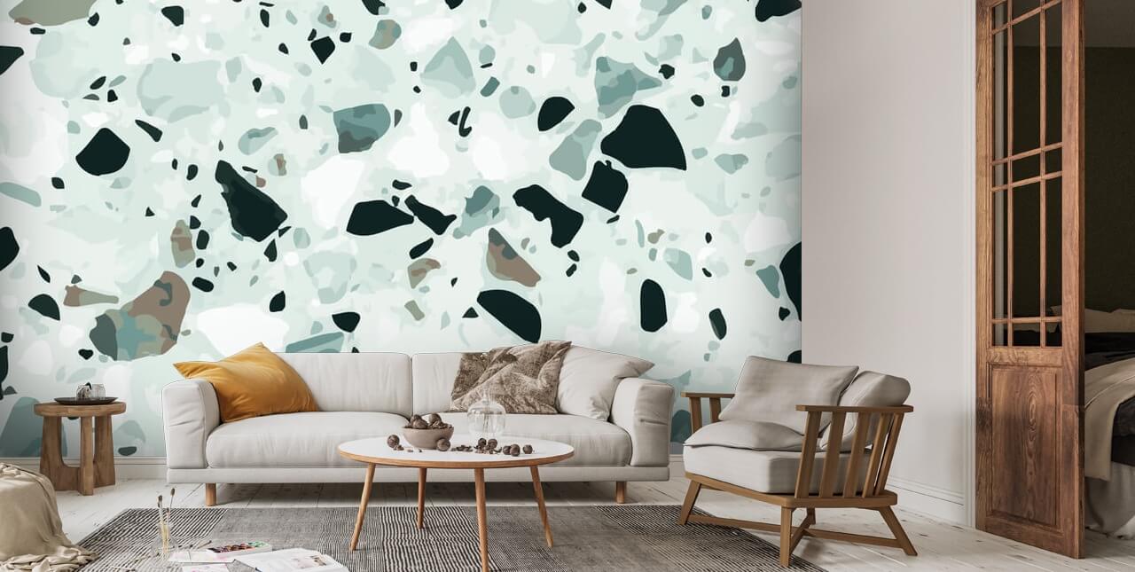 Bright terrazzo print removable wallpaper