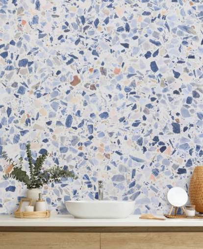 Blå Terrazzo og Speckles af Brown Baggrund Blå Terrazzo og Speckles af Brown Baggrund